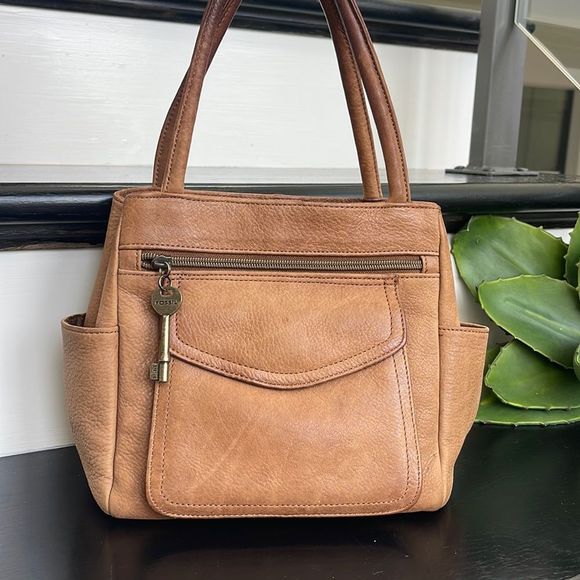 Fossil Handbags - FOSSIL genuine leather satchel handbag purse